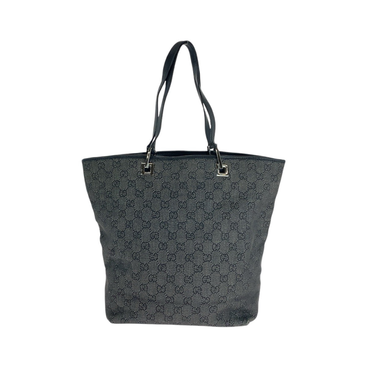 14299
GUCCI グッチ ブラック 黒 シルバー金具 GGキャンバス / レザー 31243 トートバッグ ショルダーバッグ  レディース