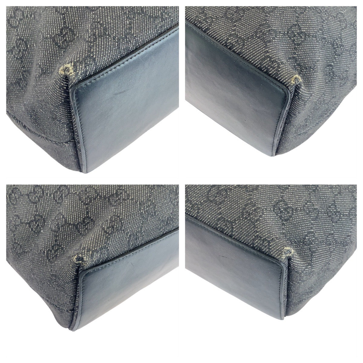 14299
GUCCI グッチ ブラック 黒 シルバー金具 GGキャンバス / レザー 31243 トートバッグ ショルダーバッグ  レディース