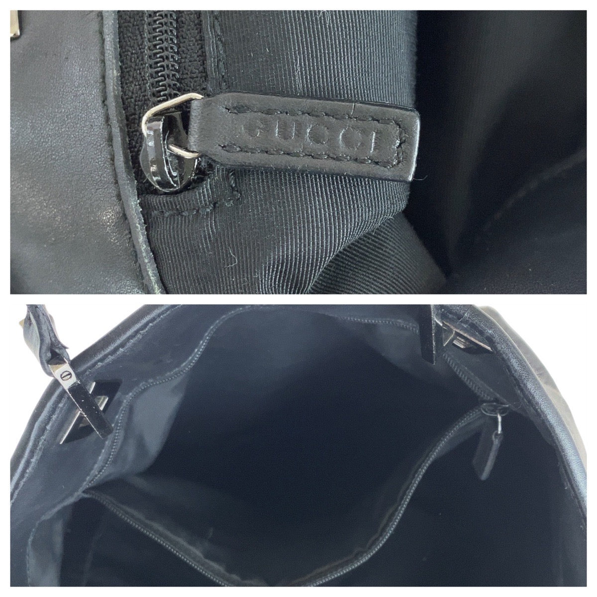 14299
GUCCI グッチ ブラック 黒 シルバー金具 GGキャンバス / レザー 31243 トートバッグ ショルダーバッグ  レディース
