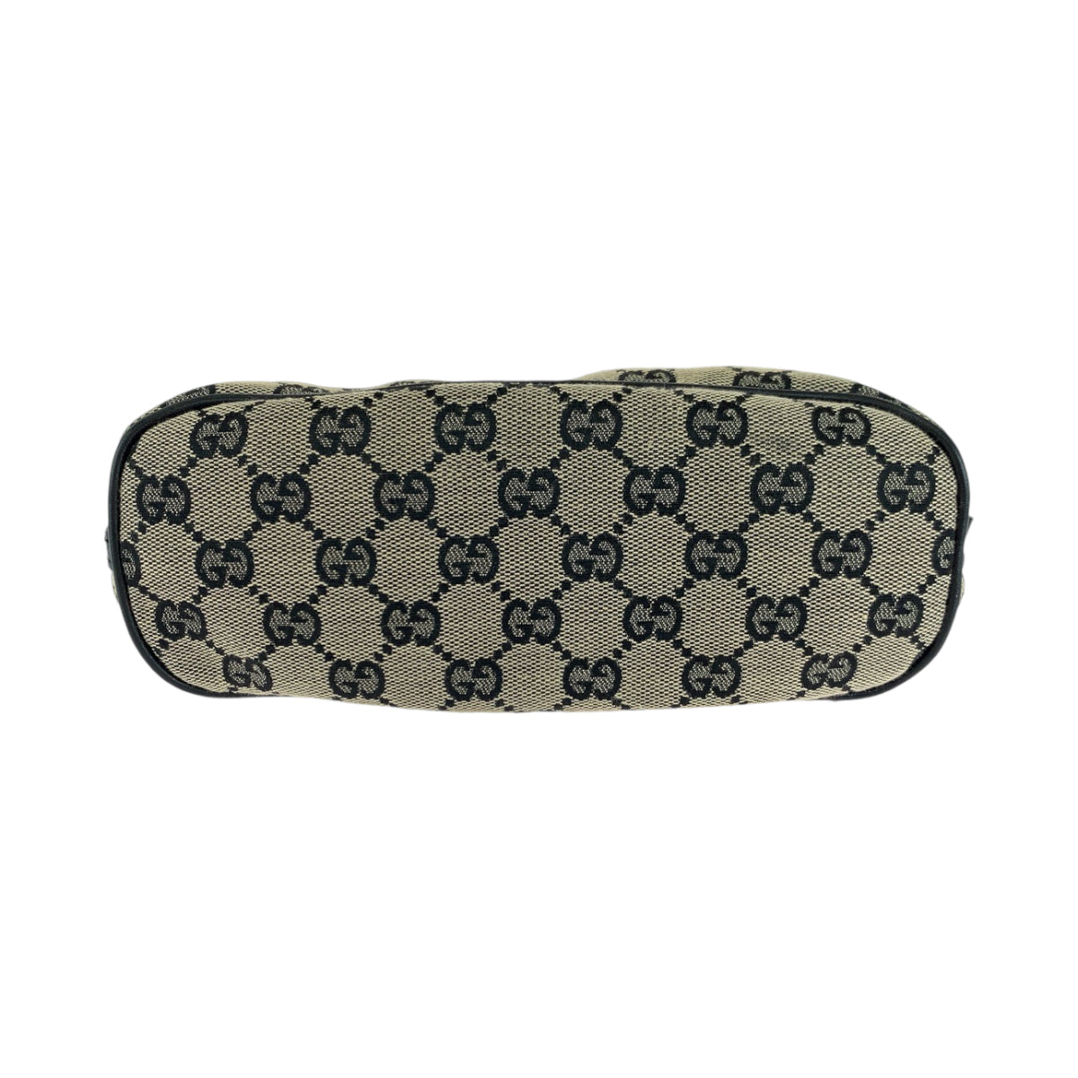 14302
GUCCI グッチ ベージュ ブラック ゴールド金具 GGキャンバス ハンドバッグ アクセサリーポーチ  レディース