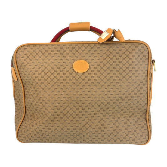 13843
GUCCI グッチ ヴィンテージ オールドグッチ シェリーライン マイクロGG ベージュ マルチカラー ゴールド金具 GGキャンバス ボストンバッグ ハンドバッグ トラベルバッグ 男女兼用  レディース