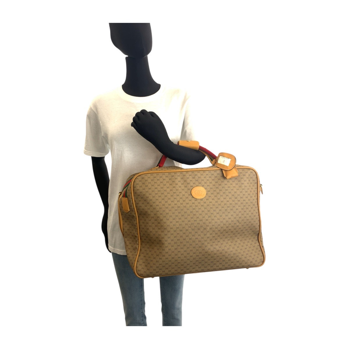 13843
GUCCI グッチ ヴィンテージ オールドグッチ シェリーライン マイクロGG ベージュ マルチカラー ゴールド金具 GGキャンバス ボストンバッグ ハンドバッグ トラベルバッグ 男女兼用  レディース