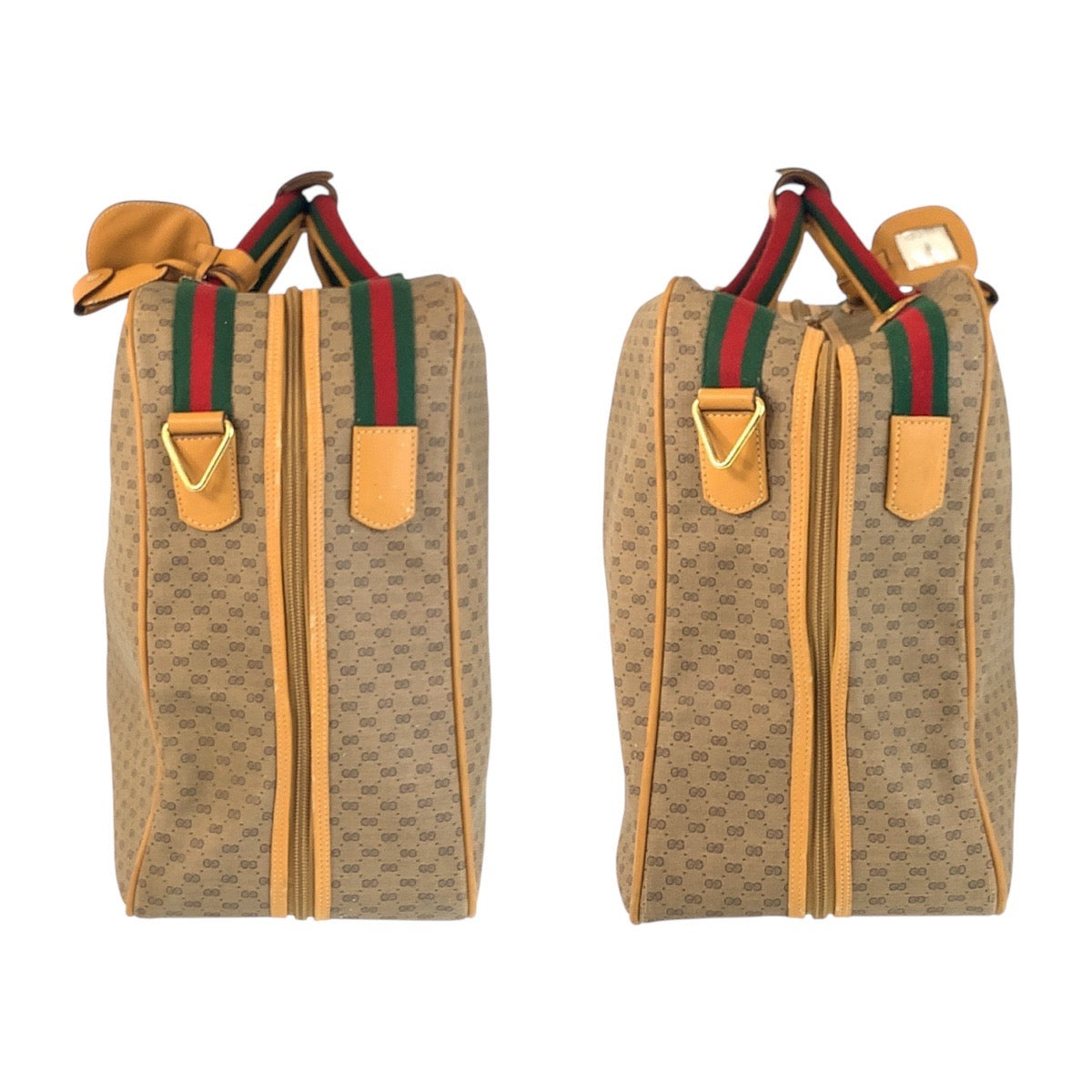 13843
GUCCI グッチ ヴィンテージ オールドグッチ シェリーライン マイクロGG ベージュ マルチカラー ゴールド金具 GGキャンバス ボストンバッグ ハンドバッグ トラベルバッグ 男女兼用  レディース