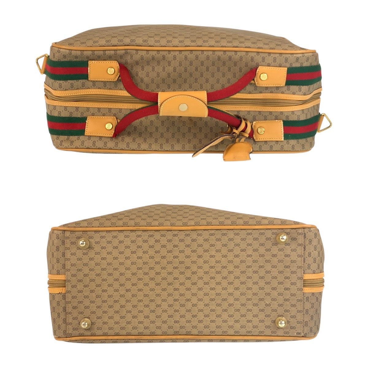 13843
GUCCI グッチ ヴィンテージ オールドグッチ シェリーライン マイクロGG ベージュ マルチカラー ゴールド金具 GGキャンバス ボストンバッグ ハンドバッグ トラベルバッグ 男女兼用  レディース