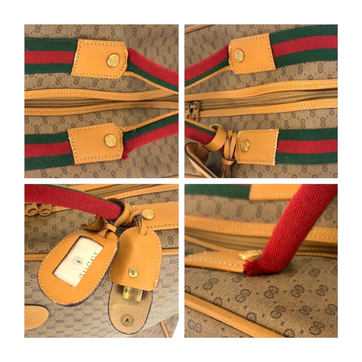 13843
GUCCI グッチ ヴィンテージ オールドグッチ シェリーライン マイクロGG ベージュ マルチカラー ゴールド金具 GGキャンバス ボストンバッグ ハンドバッグ トラベルバッグ 男女兼用  レディース