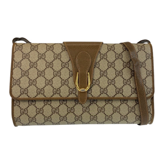 14303
GUCCI グッチ オールドグッチ ベージュ ゴールド金具 GGスプリームキャンバス / レザー 904 02 050 斜め掛け ショルダーバッグ メッセンジャーバッグ  レディース