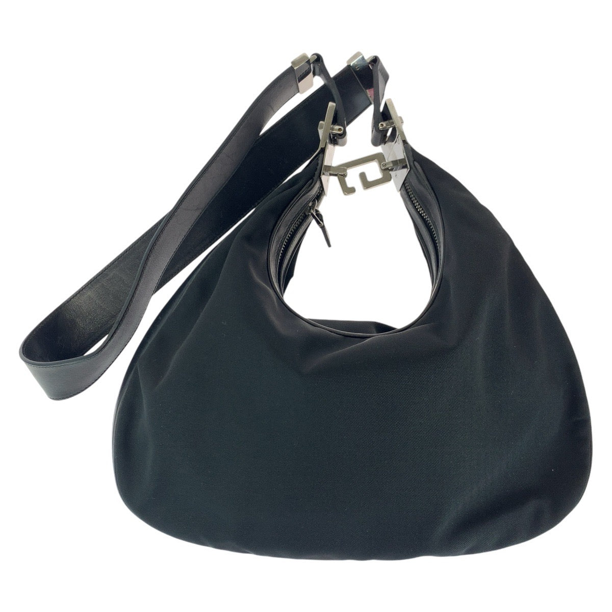 14304
GUCCI グッチ ブラック 黒 シルバー金具 キャンバス / レザー 001 3315 ショルダーバッグ ハンドバッグ  レディース