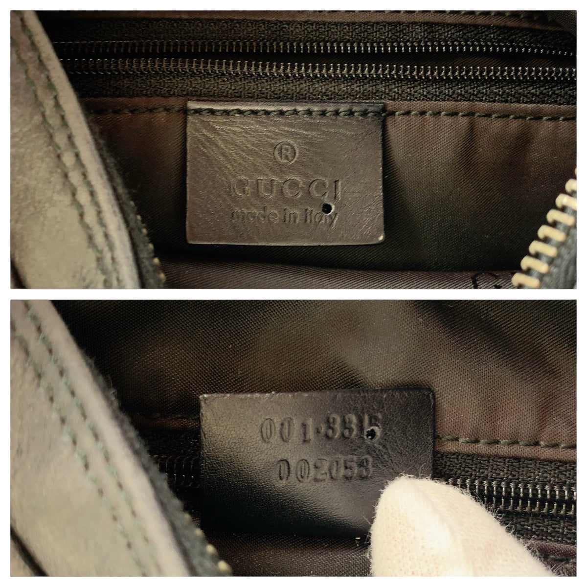 14304
GUCCI グッチ ブラック 黒 シルバー金具 キャンバス / レザー 001 3315 ショルダーバッグ ハンドバッグ  レディース