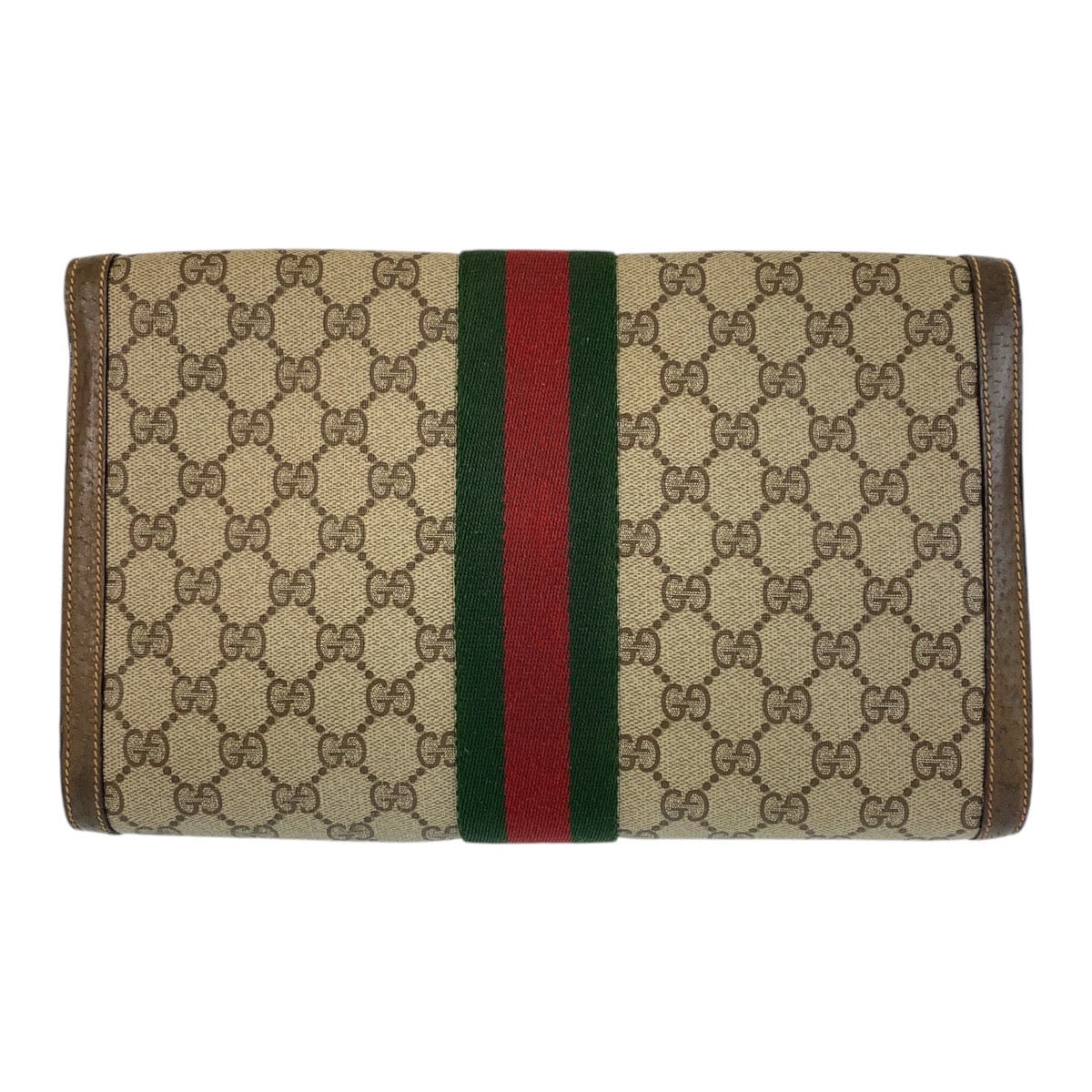 14305
GUCCI グッチ シェリーライン オールドグッチ ベージュ ブラウン GGスプリームキャンバス / レザー 89 01 007 クラッチバッグ  レディース
