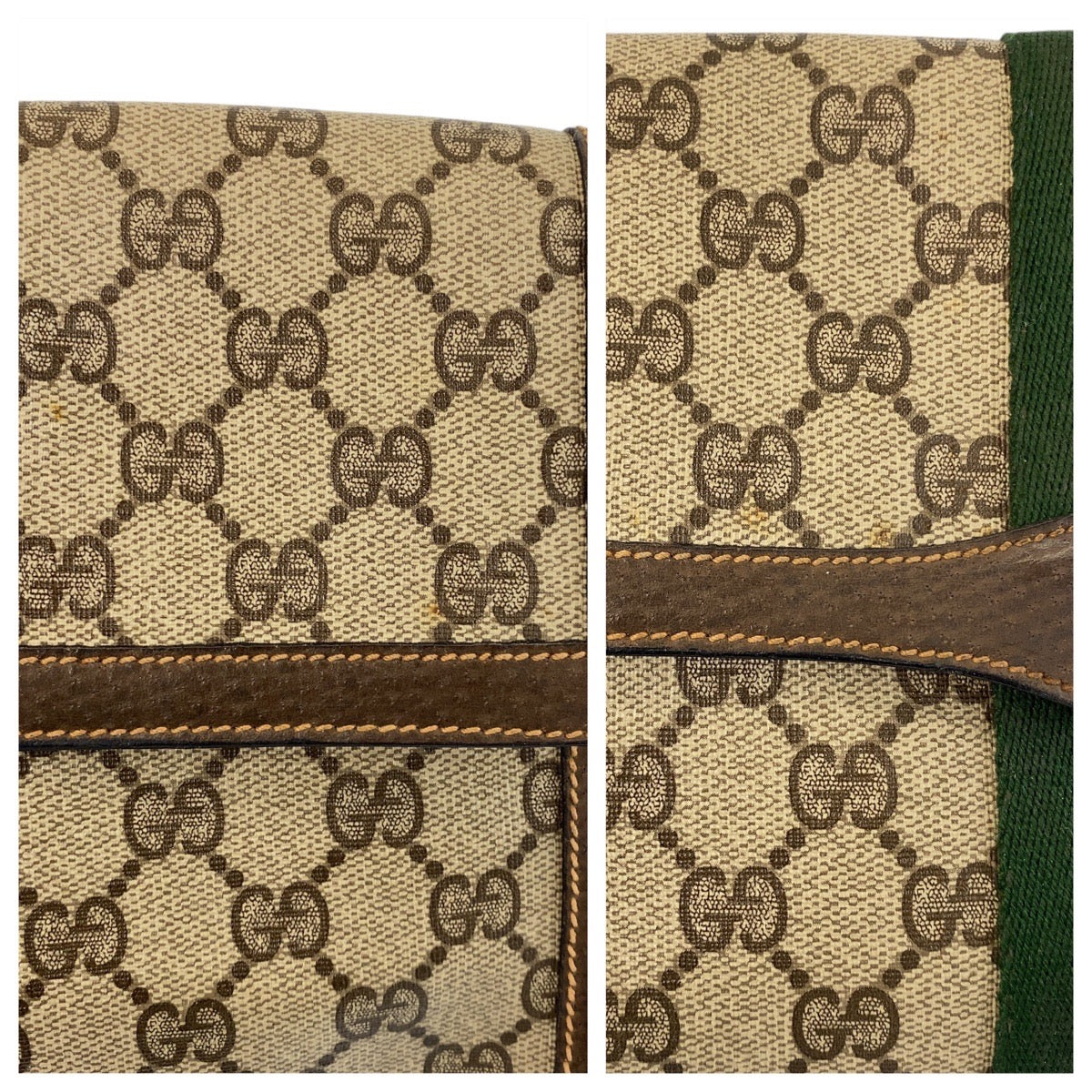 14305
GUCCI グッチ シェリーライン オールドグッチ ベージュ ブラウン GGスプリームキャンバス / レザー 89 01 007 クラッチバッグ  レディース
