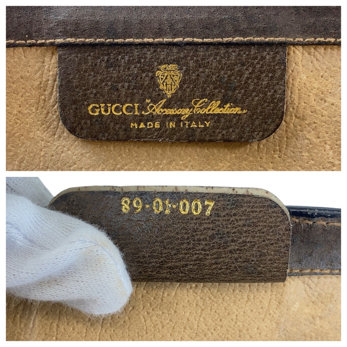 14305
GUCCI グッチ シェリーライン オールドグッチ ベージュ ブラウン GGスプリームキャンバス / レザー 89 01 007 クラッチバッグ  レディース