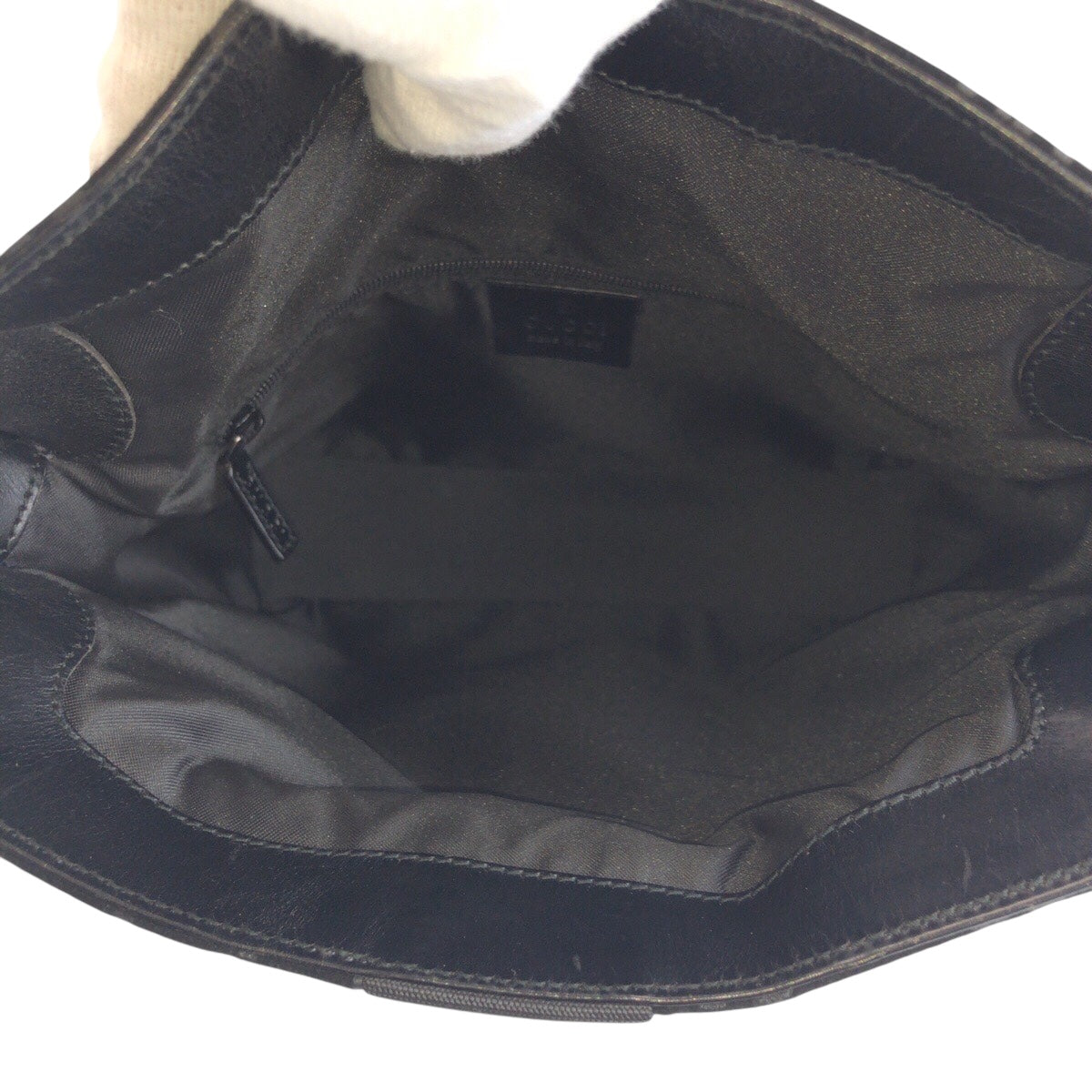 14307
GUCCI グッチ ジャッキーライン ブラック 黒 シルバー金具 スウェード / レザー 001 3734 ショルダーバッグ  レディース