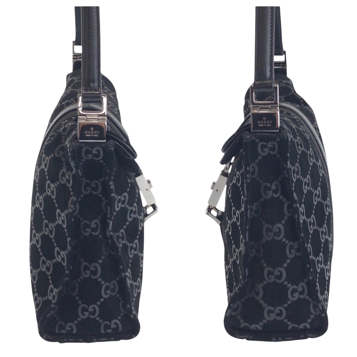 14307
GUCCI グッチ ジャッキーライン ブラック 黒 シルバー金具 スウェード / レザー 001 3734 ショルダーバッグ  レディース