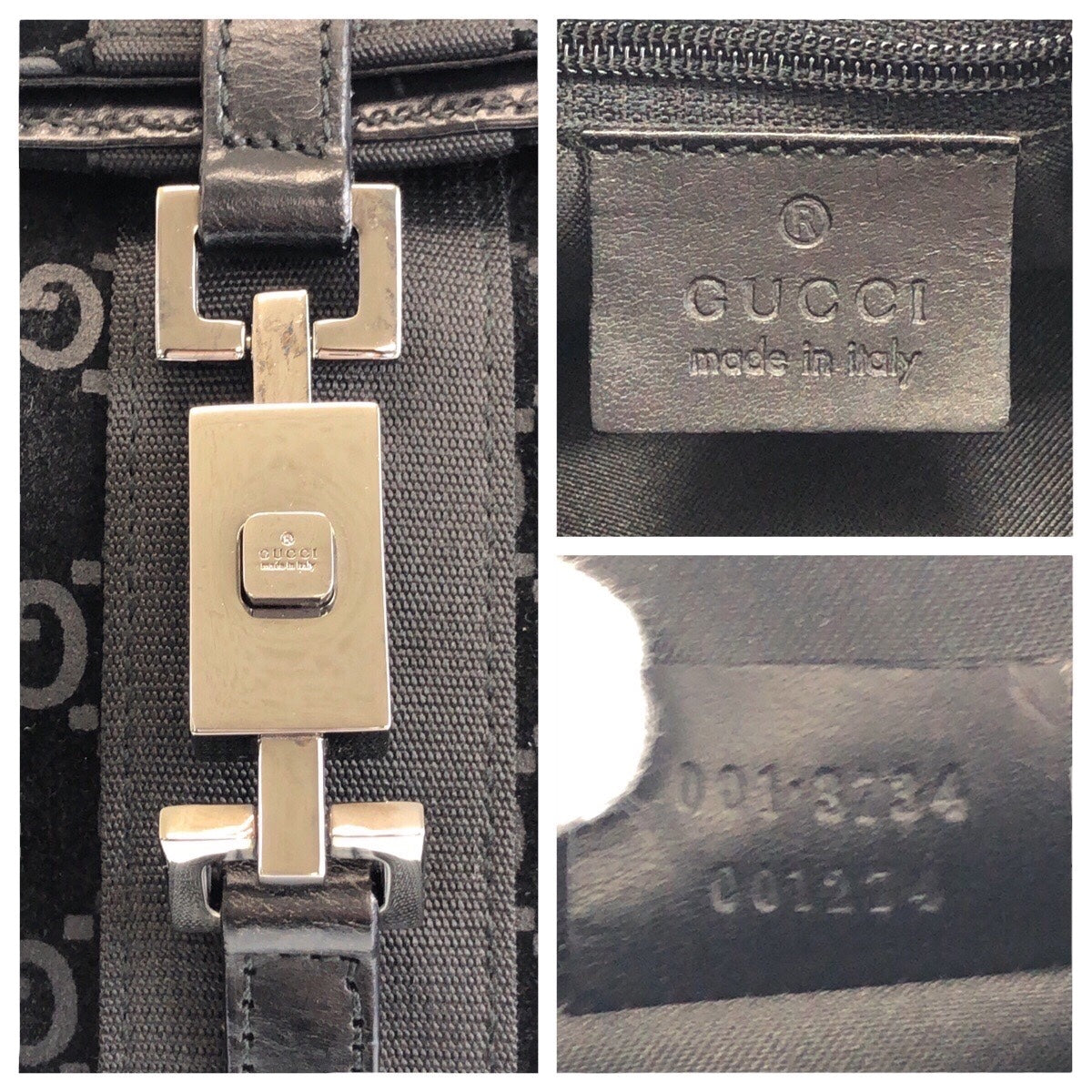 14307
GUCCI グッチ ジャッキーライン ブラック 黒 シルバー金具 スウェード / レザー 001 3734 ショルダーバッグ  レディース