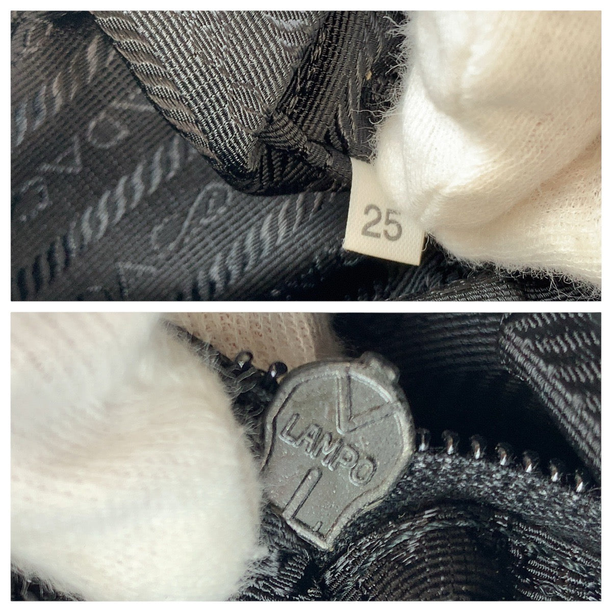 13847
PRADA プラダ テスート 三角ロゴプレート ブラック 黒 シルバー金具 ナイロン / レザー ショルダーバッグ ポシェット 男女兼用  レディース