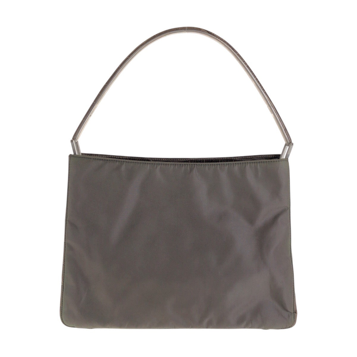 18025
PRADA プラダ テスート クロコ型押し グレー シルバー金具 ナイロン ハンドバッグ ショルダーバッグ レディース AB33