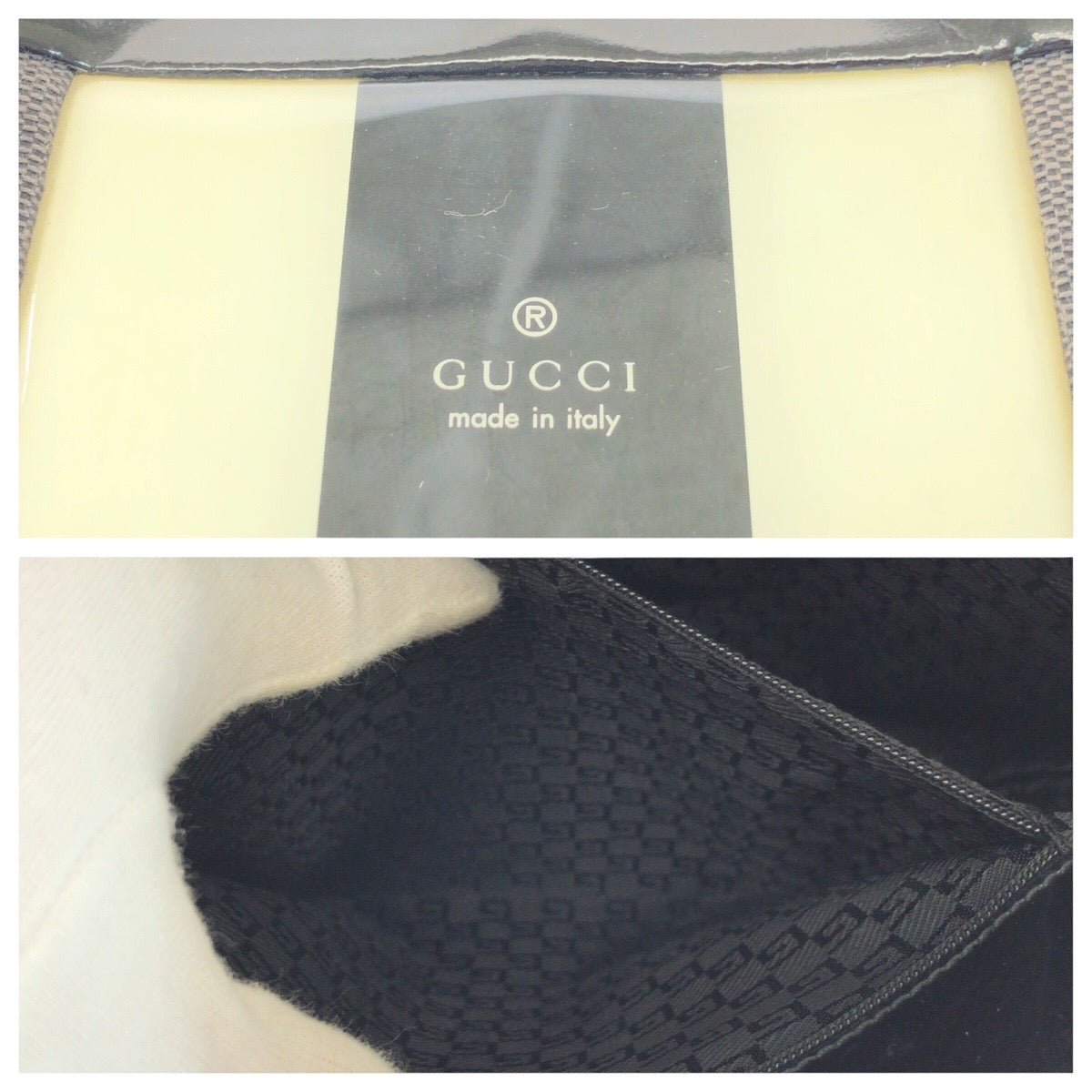 14311
GUCCI グッチ シェリーライン ブラック 黒 ゴールド金具 エナメル / キャンバス 001 4231 ショルダーバッグ  レディース