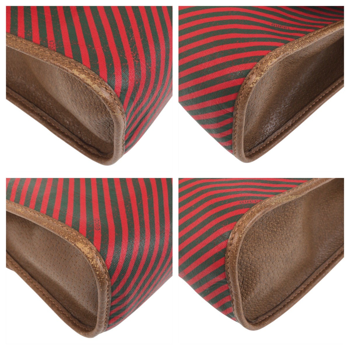 13849
GUCCI グッチ ヴィンテージ オールドグッチ レッド ブラウン キャンバス / レザー 89 01 031 クラッチバッグ セカンドバッグ  レディース