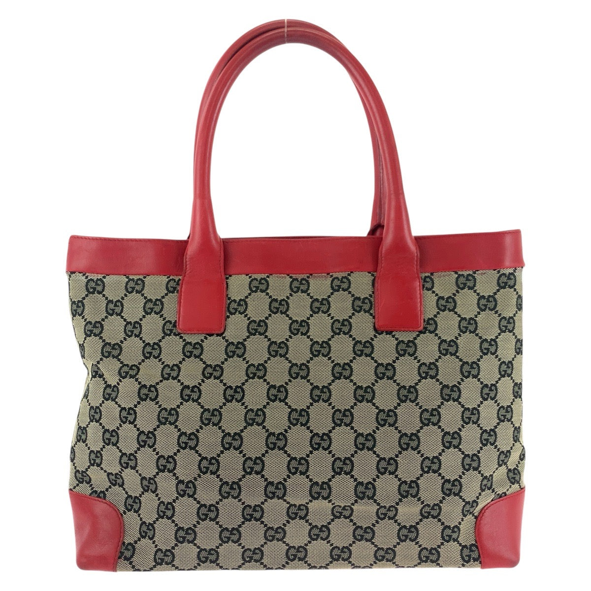14312
GUCCI グッチ レッド グレー ゴールド金具 GGキャンバス / レザー 002 1119 トートバッグ ショルダーバッグ  レディース