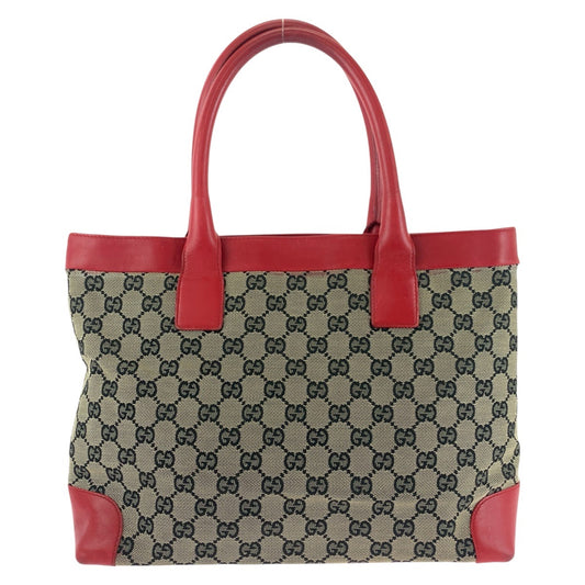 14312
GUCCI グッチ レッド グレー ゴールド金具 GGキャンバス / レザー 002 1119 トートバッグ ショルダーバッグ  レディース