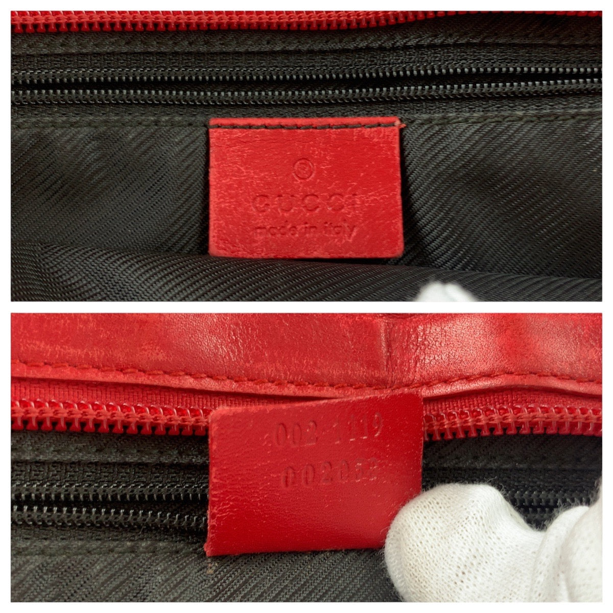 14312
GUCCI グッチ レッド グレー ゴールド金具 GGキャンバス / レザー 002 1119 トートバッグ ショルダーバッグ  レディース
