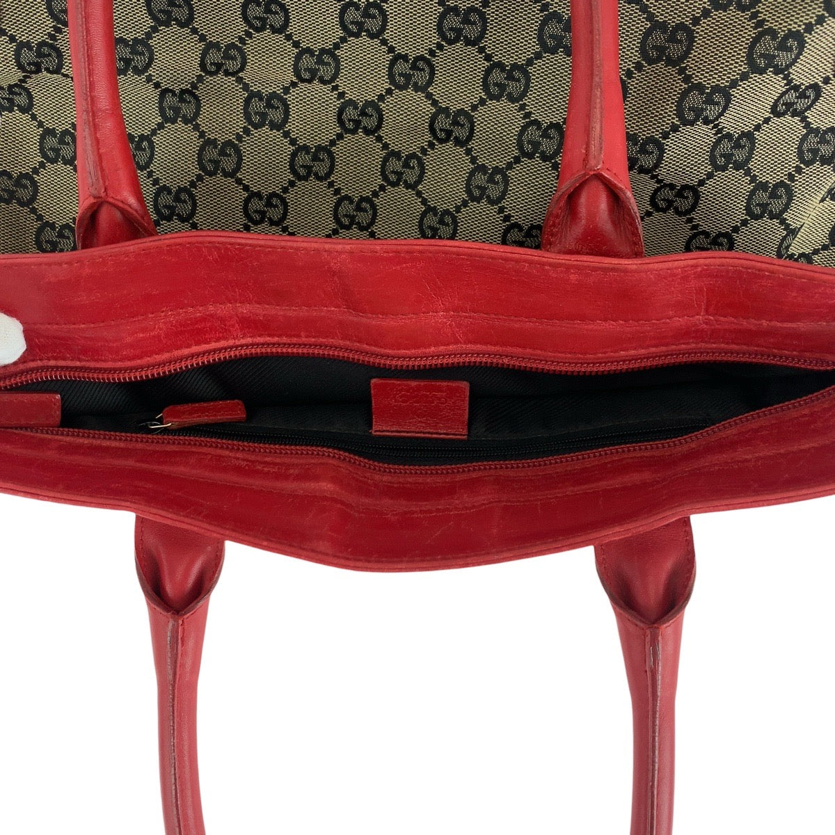 14312
GUCCI グッチ レッド グレー ゴールド金具 GGキャンバス / レザー 002 1119 トートバッグ ショルダーバッグ  レディース