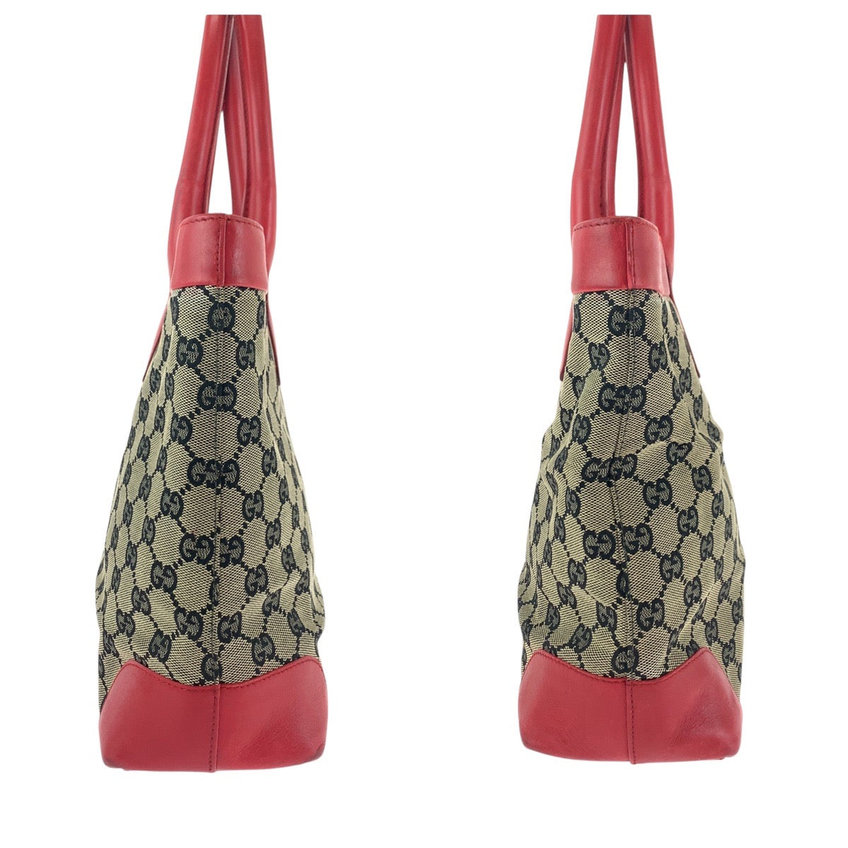 14312
GUCCI グッチ レッド グレー ゴールド金具 GGキャンバス / レザー 002 1119 トートバッグ ショルダーバッグ  レディース