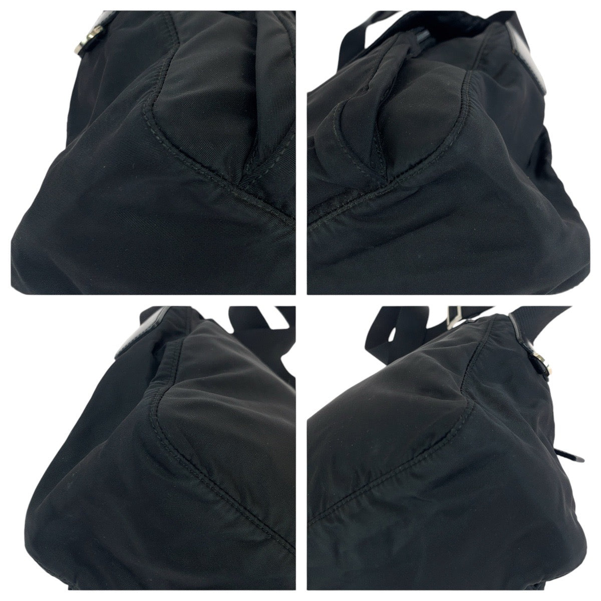 14316
PRADA プラダ テスート 三角ロゴプレート ブラック 黒 シルバー金具 ナイロン / レザー ショルダーバッグ ポシェット  レディース