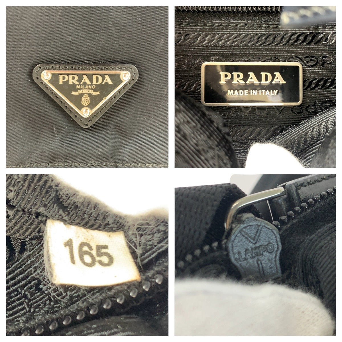 14316
PRADA プラダ テスート 三角ロゴプレート ブラック 黒 シルバー金具 ナイロン / レザー ショルダーバッグ ポシェット  レディース