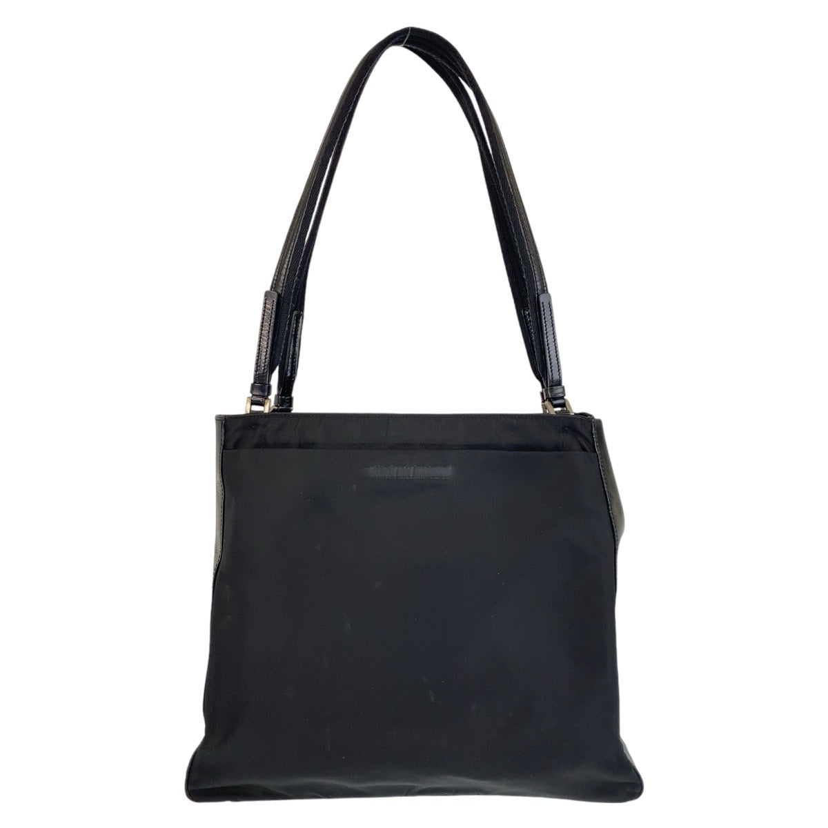 14317
PRADA プラダ テスート 三角ロゴプレート ブラック 黒 シルバー金具 ナイロン トートバッグ ショルダーバッグ  レディース
