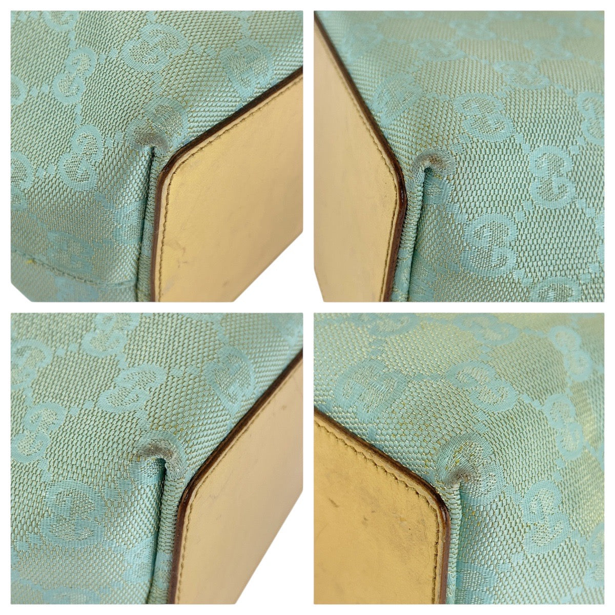 18023
GUCCI グッチ エメラルドグリーン ゴールド金具 GGキャンバス / レザー 002 1099 トートバッグ ハンドバッグ  レディース AB33