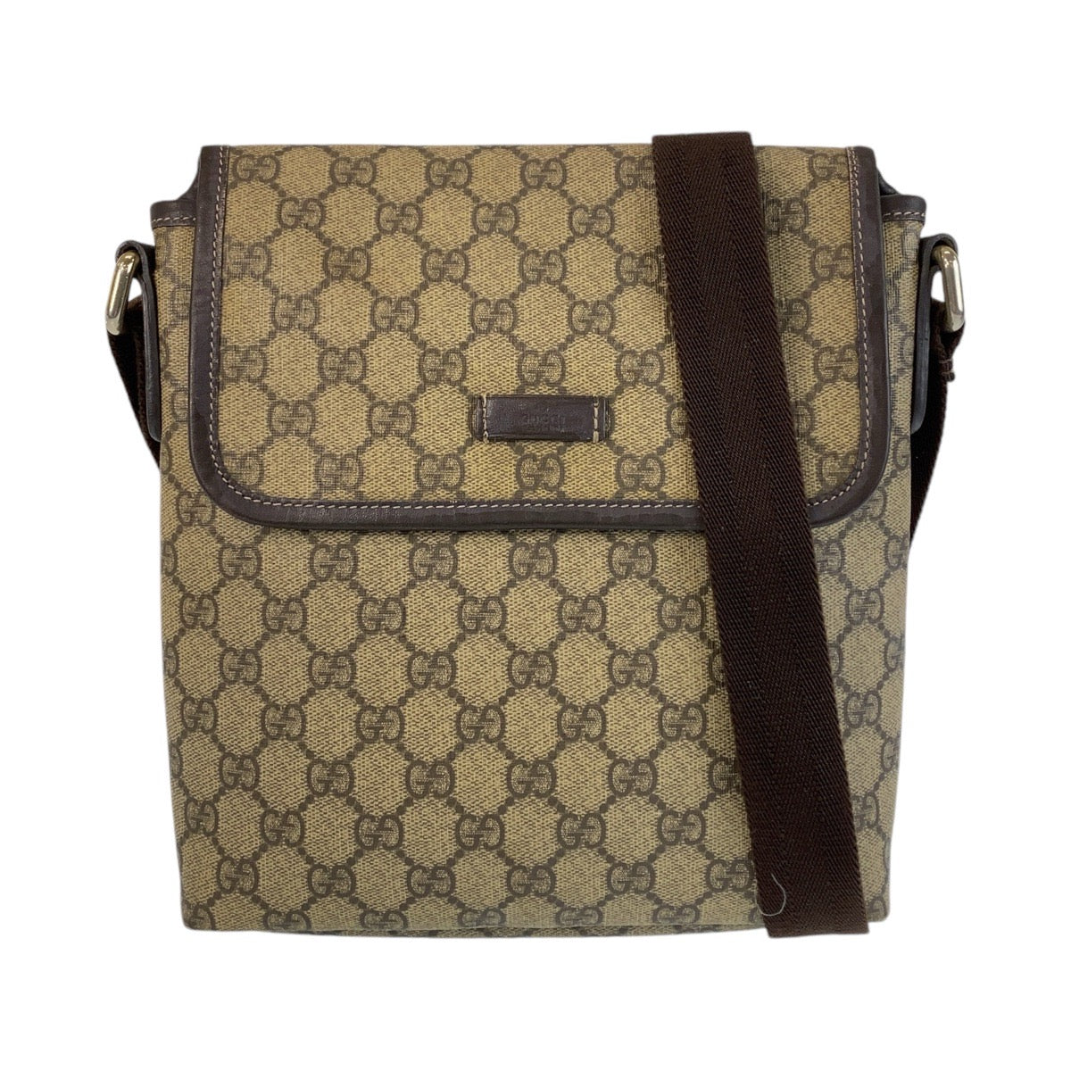 14318
GUCCI グッチ ブラウン GGスプリームキャンバス 223666 斜め掛け ショルダーバッグ メッセンジャーバッグ  レディース