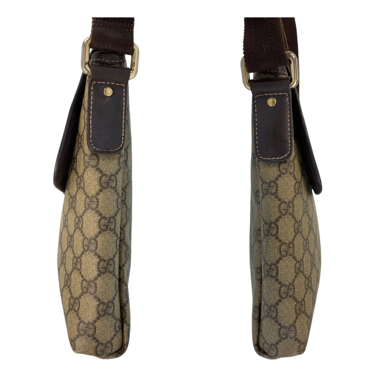 14318
GUCCI グッチ ブラウン GGスプリームキャンバス 223666 斜め掛け ショルダーバッグ メッセンジャーバッグ  レディース