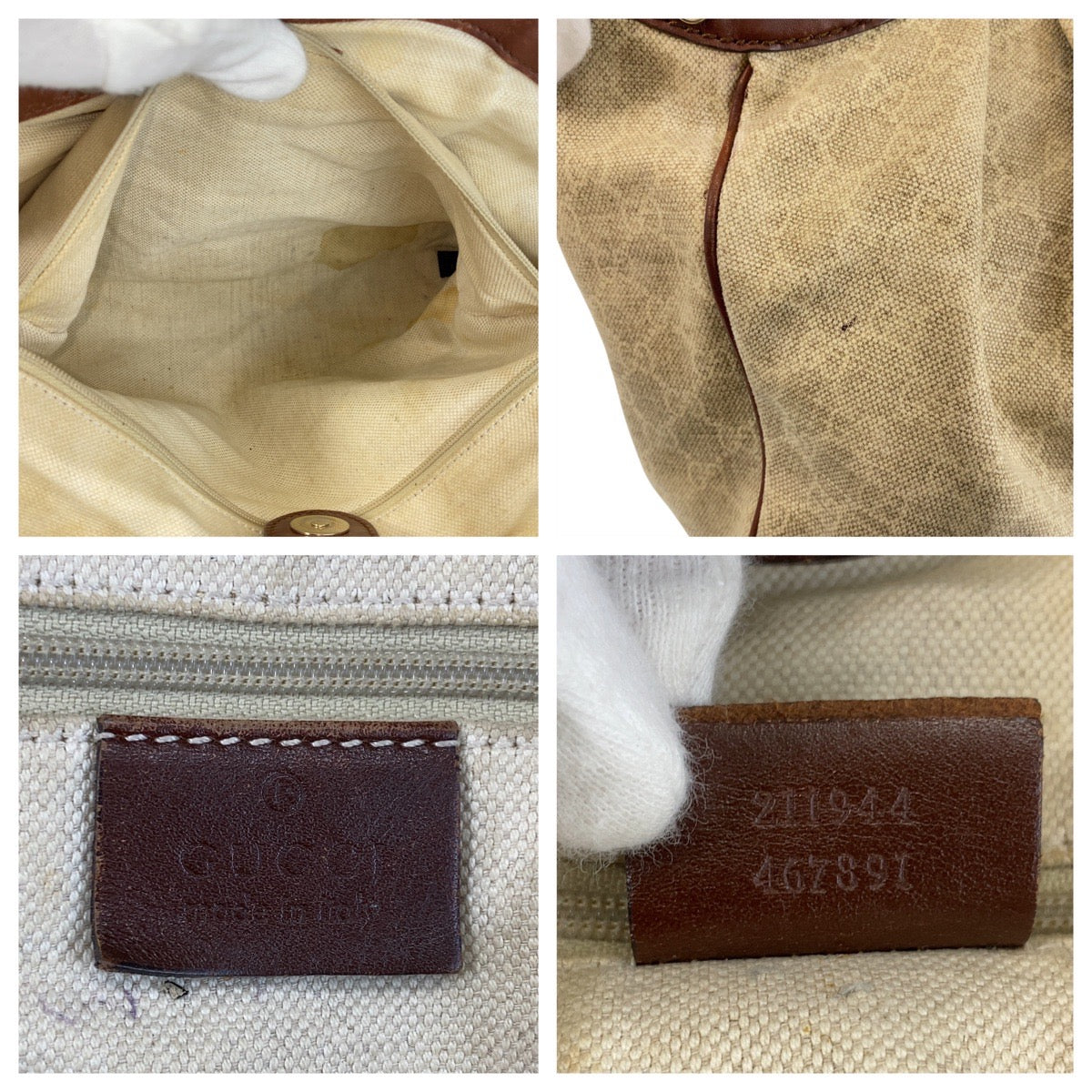 14319
GUCCI グッチ スーキー ベージュ ブラウン ゴールド金具 GGキャンバス / レザー 211944 トートバッグ ショルダーバッグ  レディース