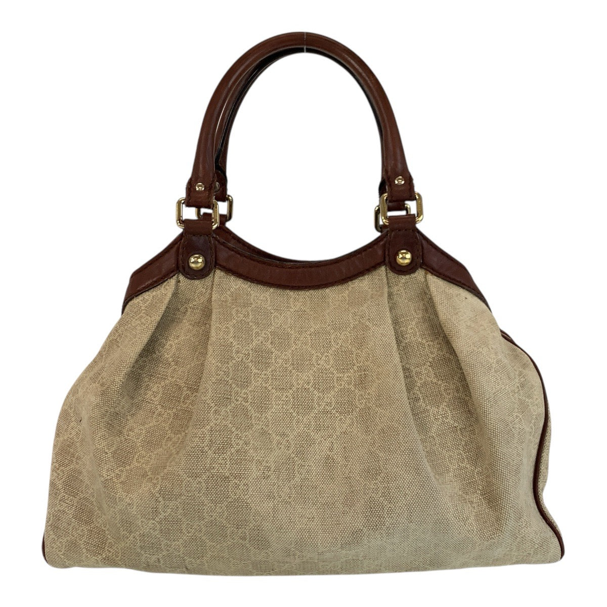 14319
GUCCI グッチ スーキー ベージュ ブラウン ゴールド金具 GGキャンバス / レザー 211944 トートバッグ ショルダーバッグ  レディース