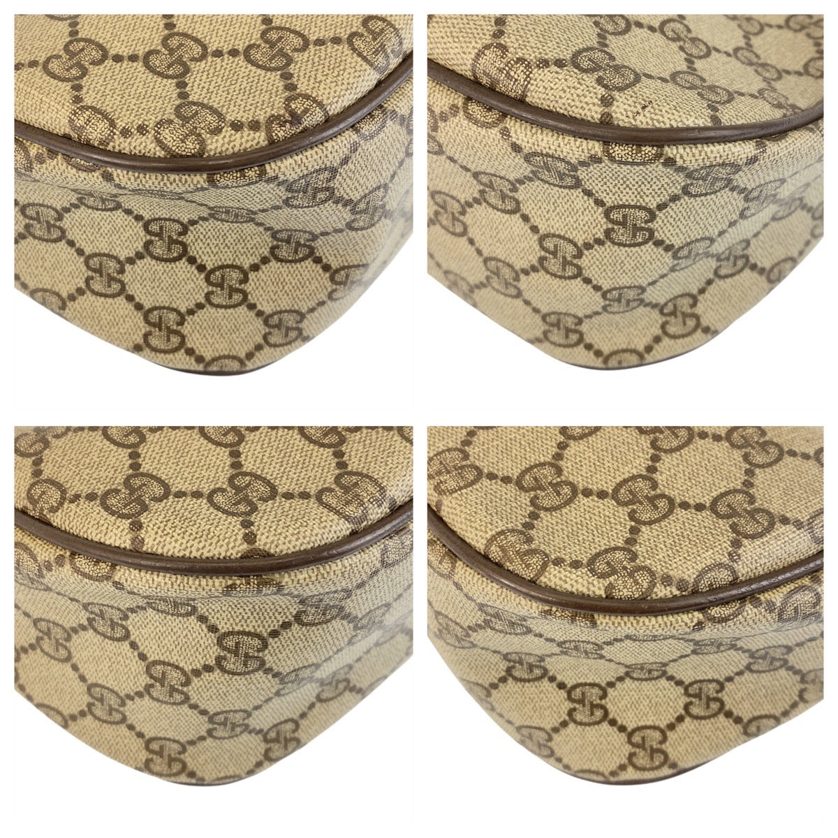 14321
GUCCI グッチ シェリーライン オールドグッチ ベージュ ブラウン ゴールド金具 GGスプリームキャンバス / レザー 89 02 032 斜め掛け ショルダーバッグ ポシェット  レディース