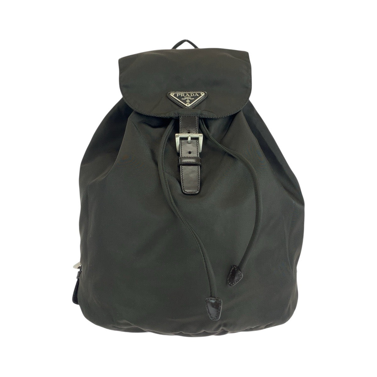 14322
PRADA プラダ テスート 三角ロゴプレート ブラウン シルバー金具 ナイロン / レザー リュック・デイパック バックパック  レディース