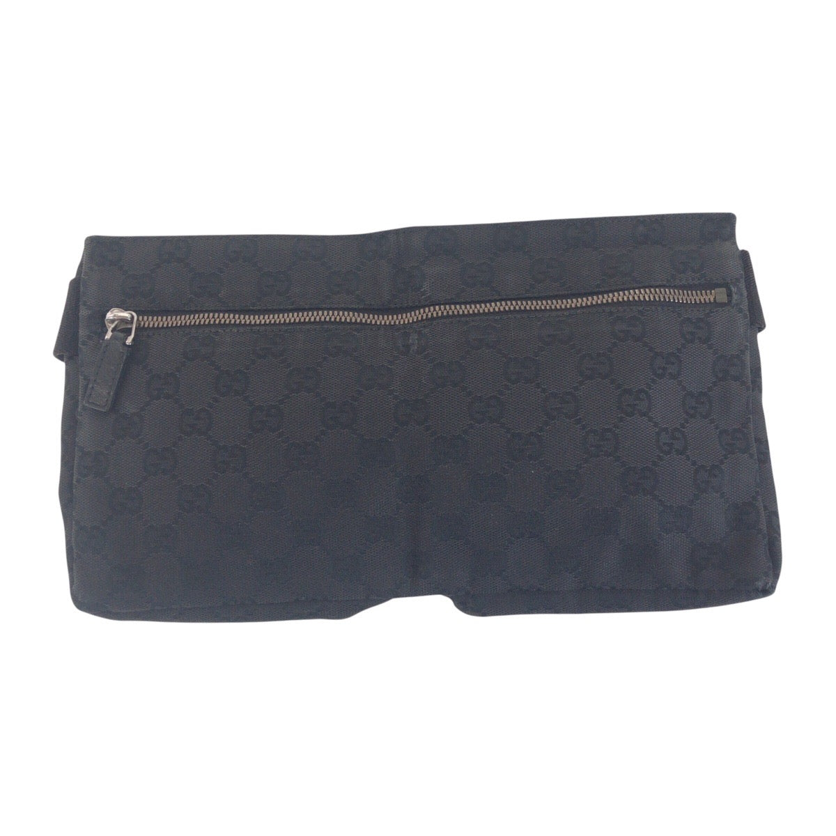 14323
GUCCI グッチ ブラック 黒 シルバー金具 GGキャンバス / レザー 23566 ボディバッグ ウエストポーチ バムバッグ  メンズ