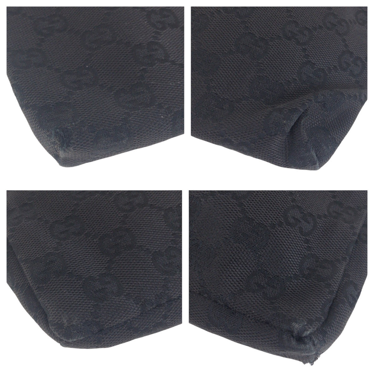 14323
GUCCI グッチ ブラック 黒 シルバー金具 GGキャンバス / レザー 23566 ボディバッグ ウエストポーチ バムバッグ  メンズ
