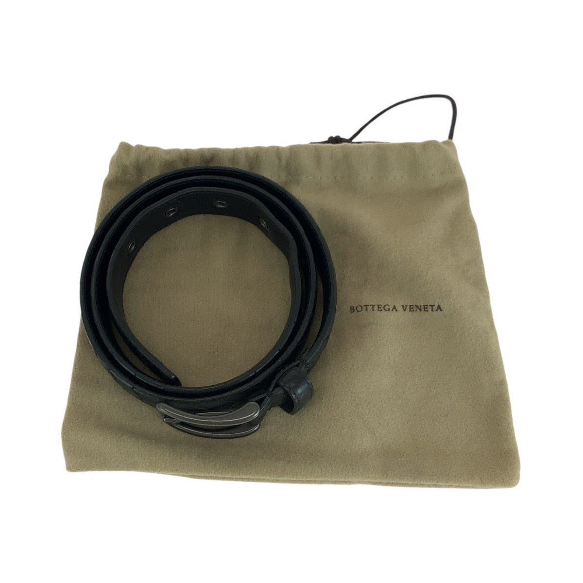 13853
BOTTEGAVENETA ボッテガヴェネタ イントレチャート 90cm/36インチ ブラック 黒 ガンメタ金具 レザー ベルト  メンズ