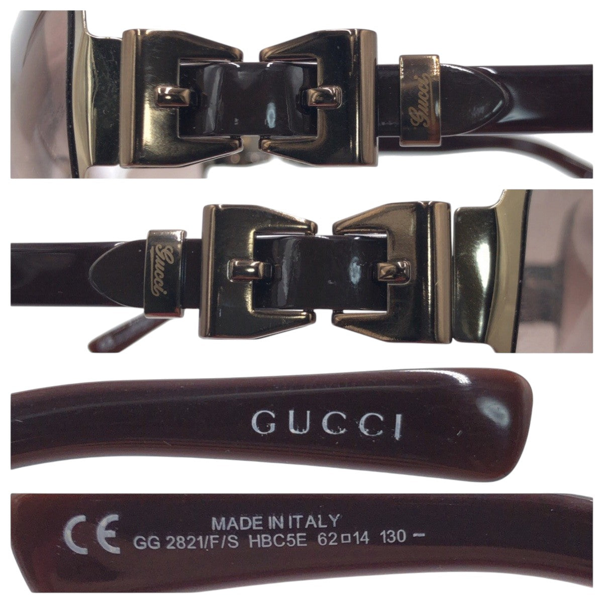GUCCI グッチ リボンモチーフ ブラウン メタル GG 2821/F/S HBC5E 62□14 130 サングラス バタフライ  レディース