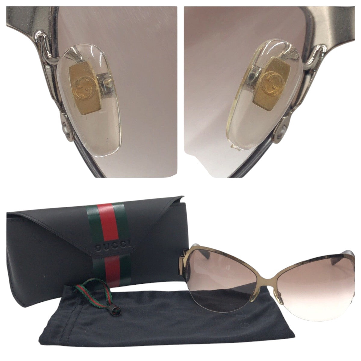 GUCCI グッチ リボンモチーフ ブラウン メタル GG 2821/F/S HBC5E 62□14 130 サングラス バタフライ  レディース