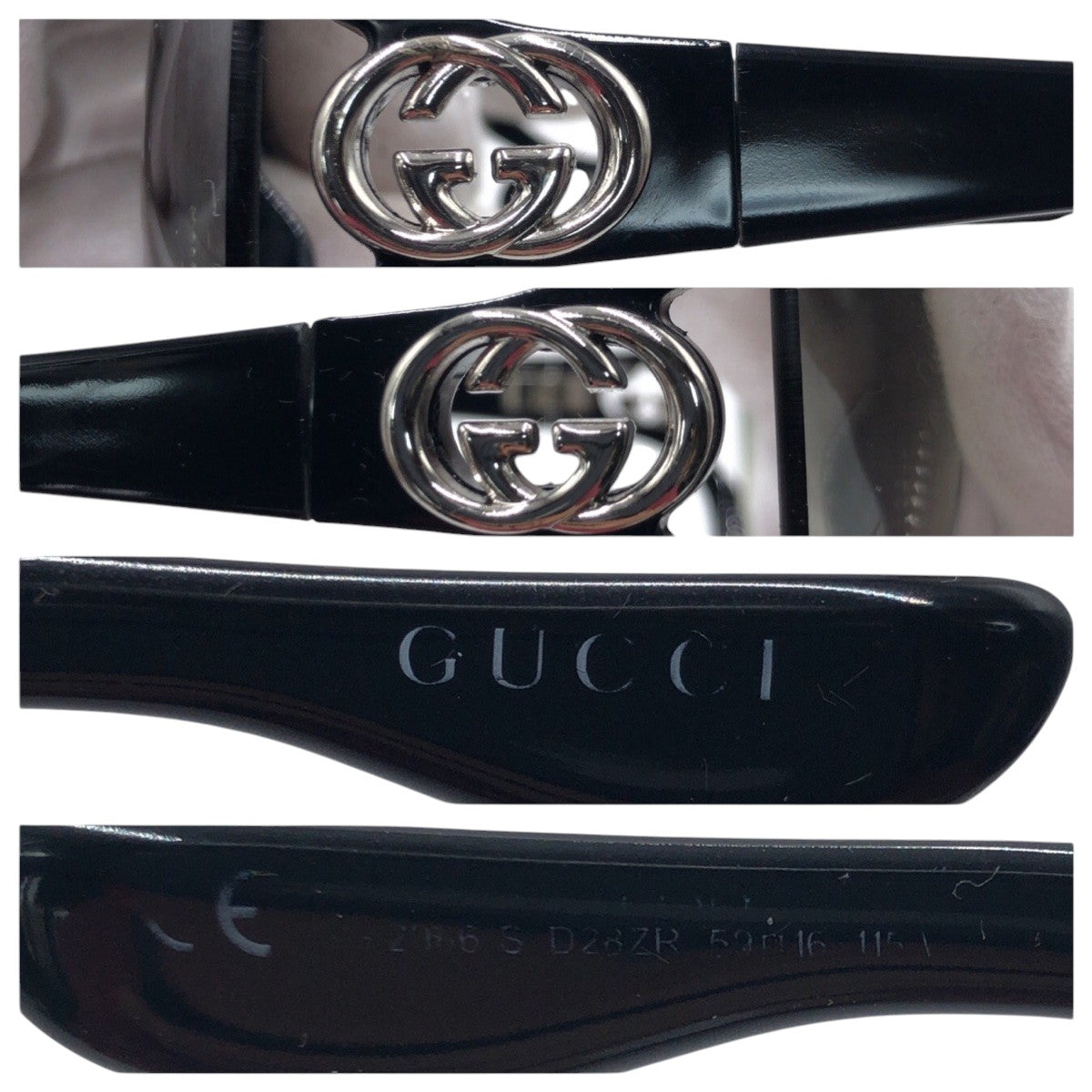 GUCCI グッチ ヴィンテージ インターロッキング ブラック 黒 プラスチック GG2985 SD28ZR サングラス バタフライ  レディース
