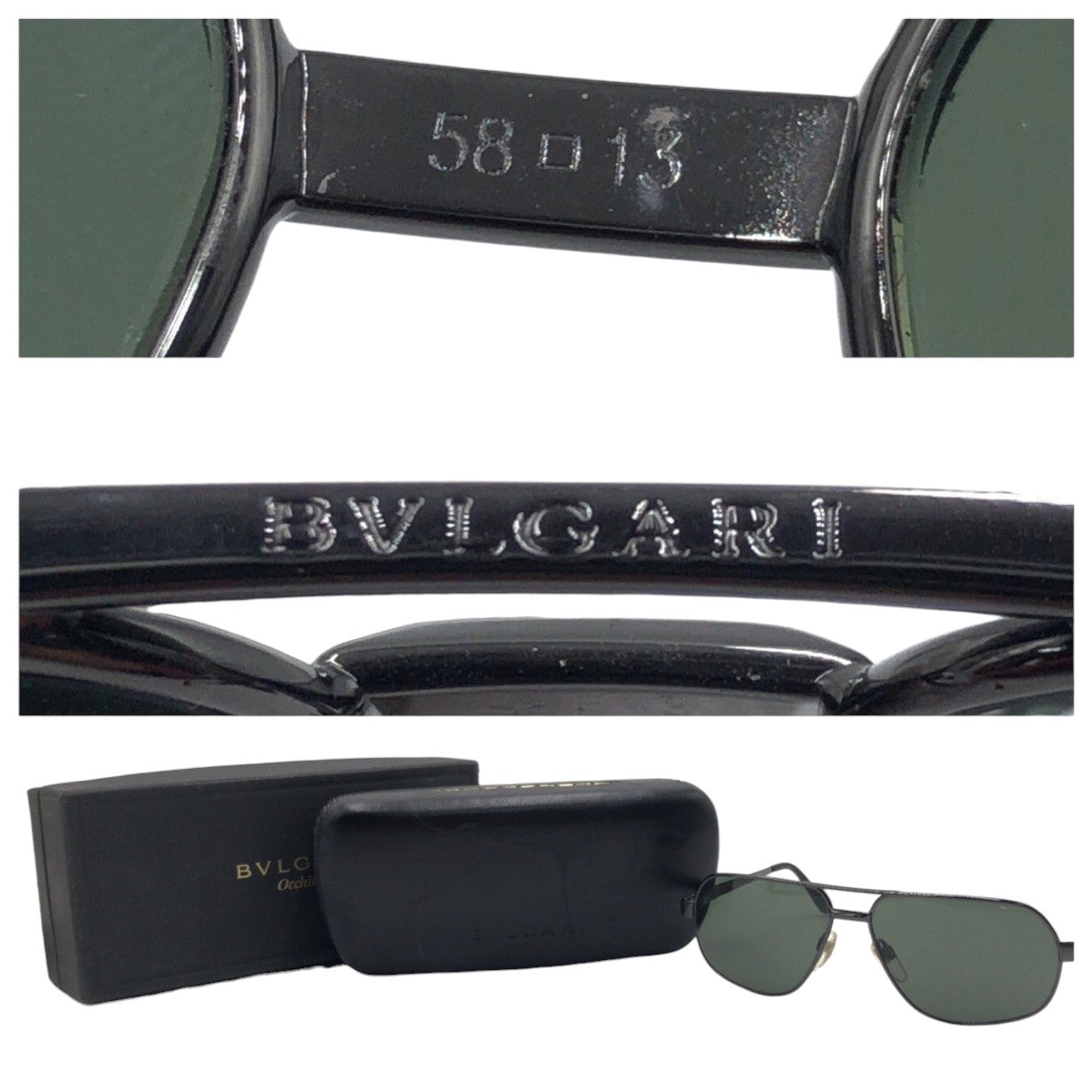BVLGARI ブルガリ ブラック シルバー メタル M028129 501 108 135 サングラス ティアドロップ  メンズ