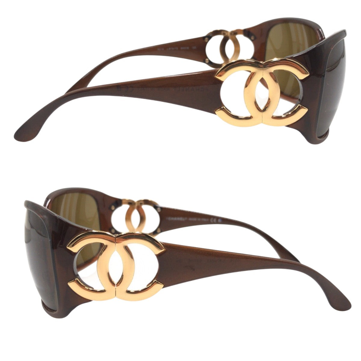 CHANEL シャネル ココマーク ブラウン ゴールド プラスチック 6014 c.879/73 6416 120 サングラス バタフライ  レディース