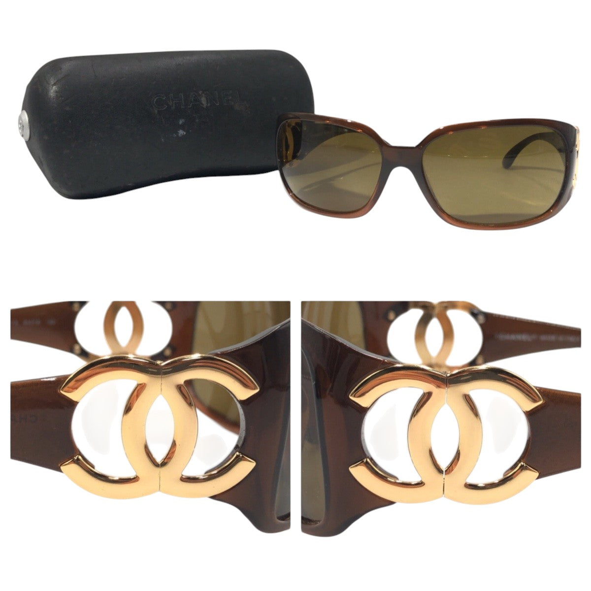 CHANEL シャネル ココマーク ブラウン ゴールド プラスチック 6014 c.879/73 6416 120 サングラス バタフライ  レディース