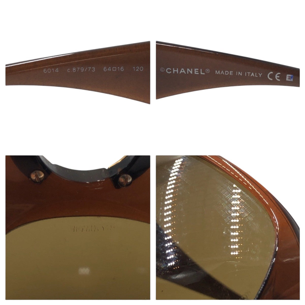 CHANEL シャネル ココマーク ブラウン ゴールド プラスチック 6014 c.879/73 6416 120 サングラス バタフライ  レディース