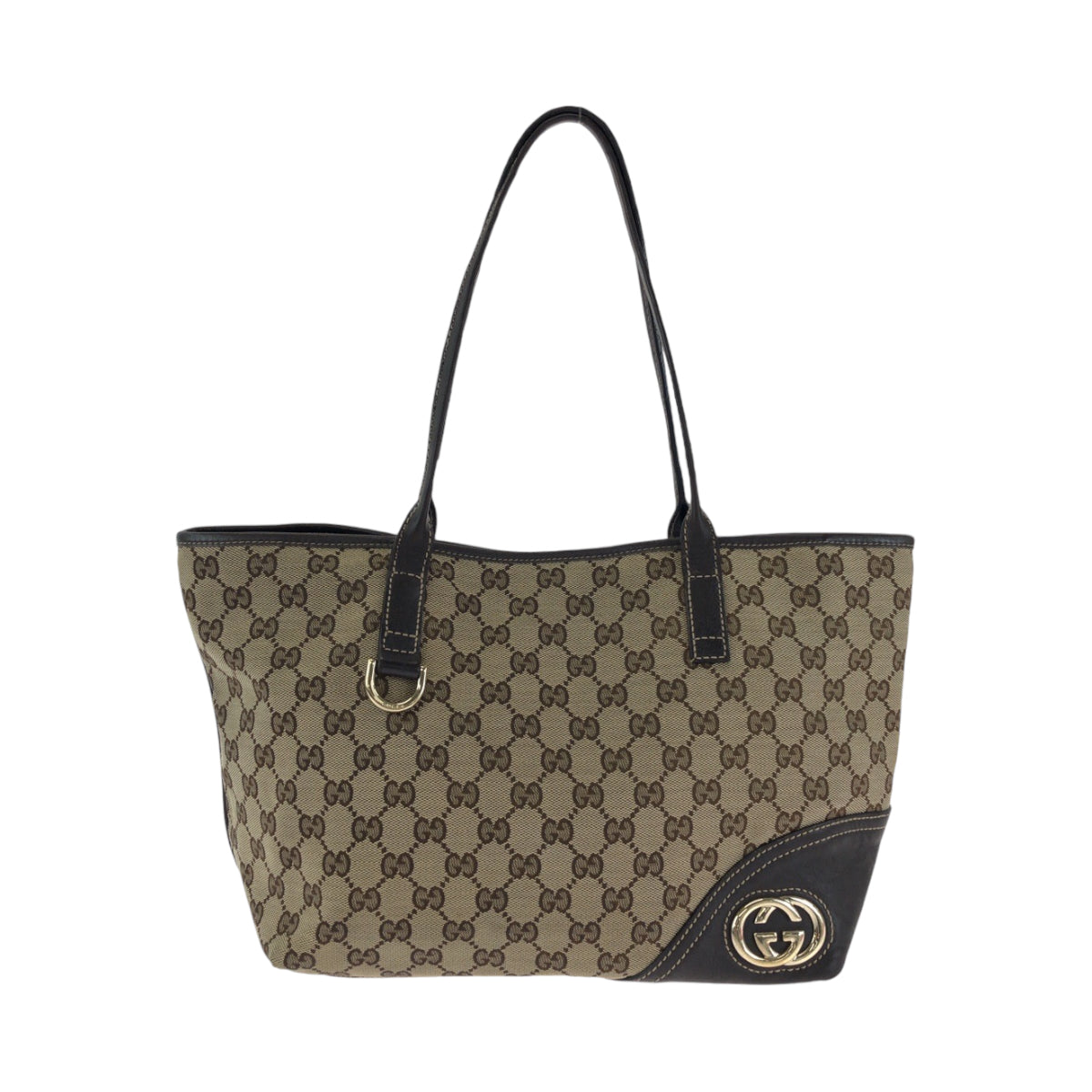 14326
GUCCI グッチ ベージュ ブラウン ゴールド金具 GGキャンバス 169946 トートバッグ ショルダーバッグ  レディース