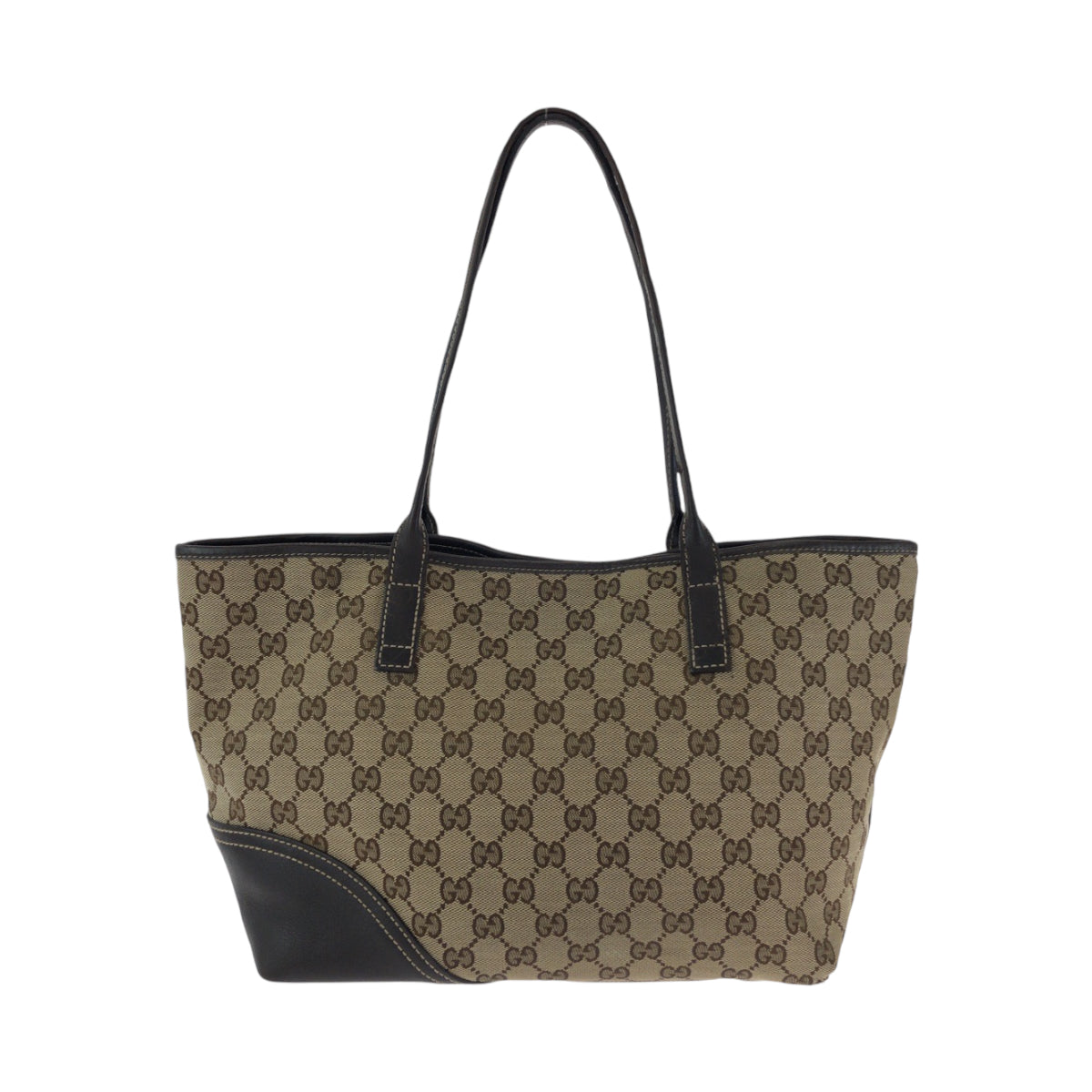 14326
GUCCI グッチ ベージュ ブラウン ゴールド金具 GGキャンバス 169946 トートバッグ ショルダーバッグ  レディース