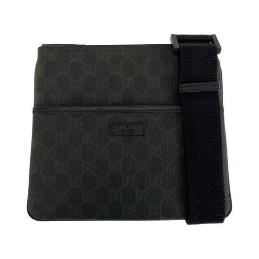 14330
GUCCI グッチ ブラック 黒 GGスプリームキャンバス 162905 斜め掛け ショルダーバッグ 男女兼用  レディース